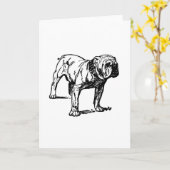 Bulldogge zeichnend karte (Gelbe Blume)