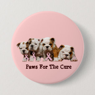 Bulldoggen-Brustkrebs-Knopf Button