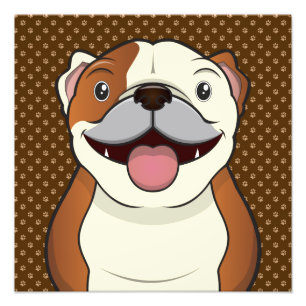 Bulldoggen-Cartoon-Tatzen Fotodruck