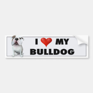 Bulldoggen-(englische) Liebe BULLD1 Autoaufkleber
