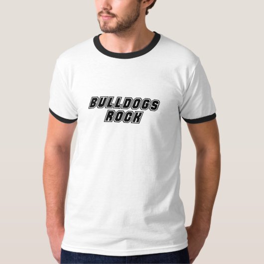 Bulldoggen-Felsen T-Shirt (Vorderseite)