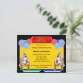 Bulldoggen-Geburtstags-Marktschreier Einladung (Stehend Vorderseite)