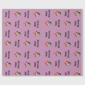 Bulldoggen-Geburtstags-Party-Hut Geschenkpapier (Flach)