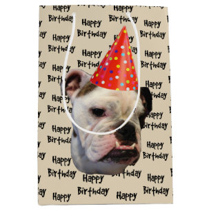 Bulldoggen-Geburtstags-Party-Hut Mittlere Geschenktüte