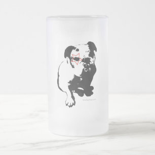 Bulldoggen-Glas-Tasse Mattglas Bierglas