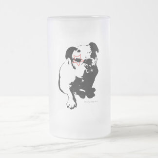 Bulldoggen-Glas-Tasse Mattglas Bierglas