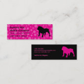 Bulldoggen-Haustierpflege-Rosa Mini Visitenkarte (Vorne/Hinten)