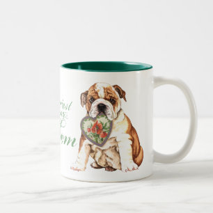 Bulldoggen-Herz-Mama Zweifarbige Tasse