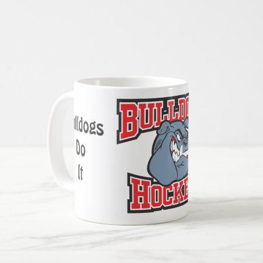 Bulldoggen-Hockey-Kaffee-Tasse Kaffeetasse (Vorderseite Links)