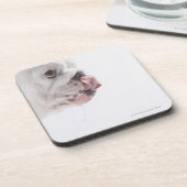 Bulldoggen-Lecken Getränkeuntersetzer (Linke Seite)