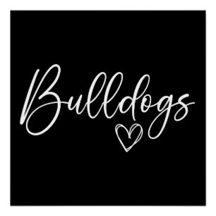 Bulldoggen lieben Herz Lustige Hundebesitzer Zitat Poster