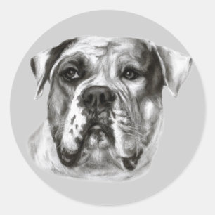 Bulldoggen-Malerei Runder Aufkleber