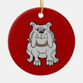 Bulldoggen-Maskottchen auf roten Keramik Ornament (Vorne)