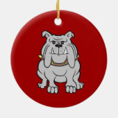 Bulldoggen-Maskottchen auf roten Keramik Ornament (Hinten)