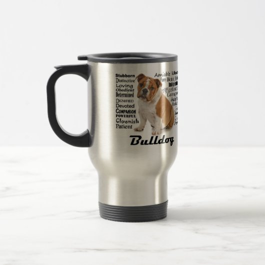 Bulldoggen-Merkmal-Reise-Tasse Reisebecher (Links)