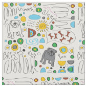 Bulldoggen-Muster-Gewebe Stoff (Nahaufnahme)