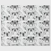Bulldoggen, nahtlose Papiertücher Geschenkpapier (Flach)