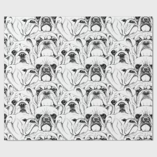 Bulldoggen, nahtlose Papiertücher Geschenkpapier (Flach)