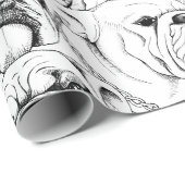 Bulldoggen, nahtlose Papiertücher Geschenkpapier (Rolleneckpunkt)
