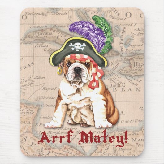 Bulldoggen-Pirat Mousepad (Vorne)