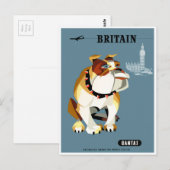 Bulldoggen-Reise-Plakat 1960 Qantass Postkarte (Vorne/Hinten)