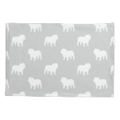 Bulldoggen-Silhouette-Muster Kissenbezug (Rückseite)