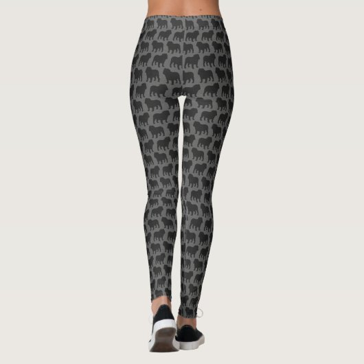 Bulldoggen-Silhouette-Muster Leggings (Rückseite)
