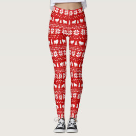 Bulldoggen-Silhouette-Weihnachtsmuster Leggings