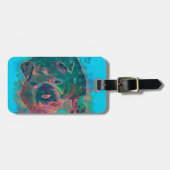 Bulldoggen-Spritzen-Aquarell-Malerei Gepäckanhänger (Vorderseite horizontal)