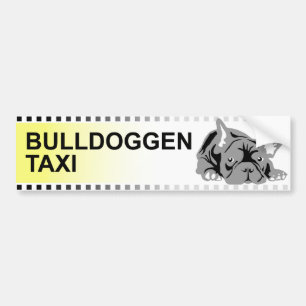 Bulldoggen Taxi (deutsch) Autoaufkleber