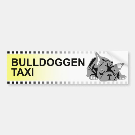 Bulldoggen Taxi (Deutschland) Autoaufkleber (Vorne)