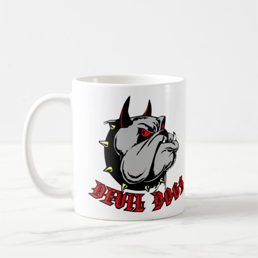 Bulldoggen-Teufel-Hunde Kaffeetasse (Links)