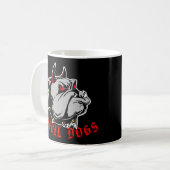 Bulldoggen-Teufel-Hundeschwarzes Kaffeetasse (Vorderseite Links)