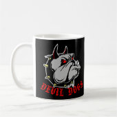Bulldoggen-Teufel-Hundeschwarzes Kaffeetasse (Links)