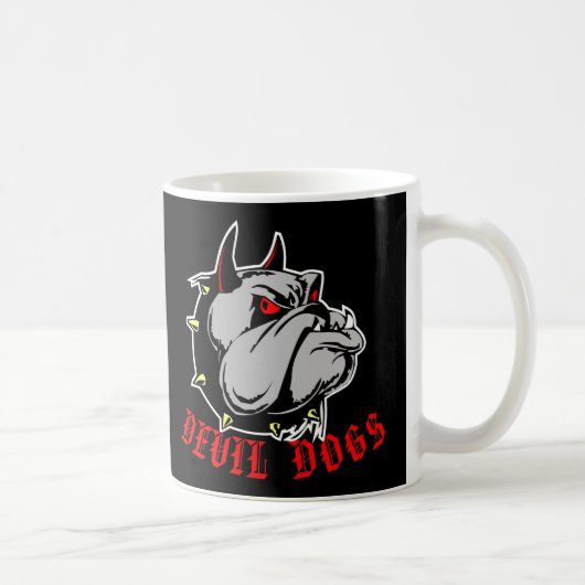 Bulldoggen-Teufel-Hundeschwarzes Kaffeetasse (Rechts)