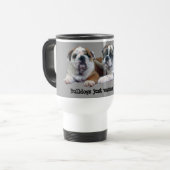 Bulldoggen-Trio-Reise-Tasse Reisebecher (Vorderseite Links)