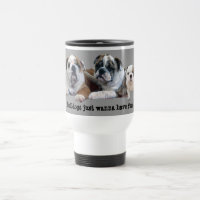 Bulldoggen-Trio-Reise-Tasse