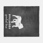 Bulldoggen verdarben hier Vintage Tafel Fleecedecke (Vorderseite (Horizontal))