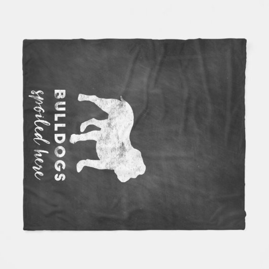 Bulldoggen verdarben hier Vintage Tafel Fleecedecke (Vorderseite (Horizontal))
