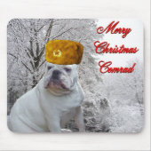 Bulldoggen-Weihnachtenmousepad Mousepad (Vorne)