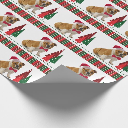 Bulldoggen-WeihnachtsPackpapier Geschenkpapier (Ecke)