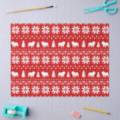 Bulldoggen-Weihnachtsstrickjacke-Art-Muster Seidenpapier (Basteln)