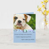 Bulldoggen-Welpen-Anlass-Gruß-Karte Karte (Gelbe Blume)