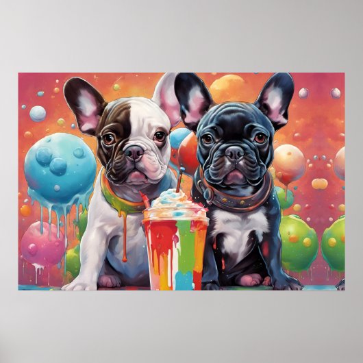 Bulldoggen Welpen, Milkshake Poster (Vorne)