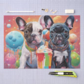 Bulldoggen Welpen, Milkshake Seidenpapier (Handwerk)