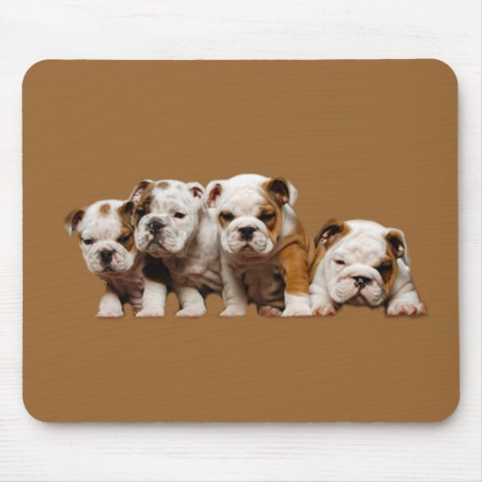 Bulldoggen-Welpen Mousepad (Vorne)