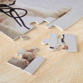 Bulldoggen-Welpen-tragende Weihnachtsmannmütze Puzzle (Seite)