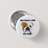 Bulldoggengesicht Button (Vorne & Hinten)