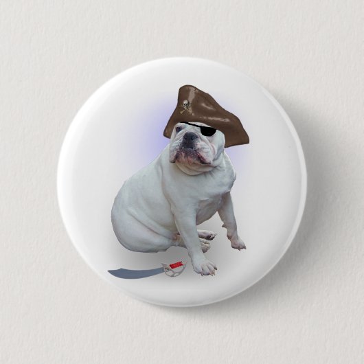 Bulldoggenpirat Button (Vorderseite)