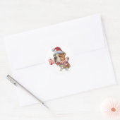 Bulldoggenweihnachten Runder Aufkleber (Umschlag)